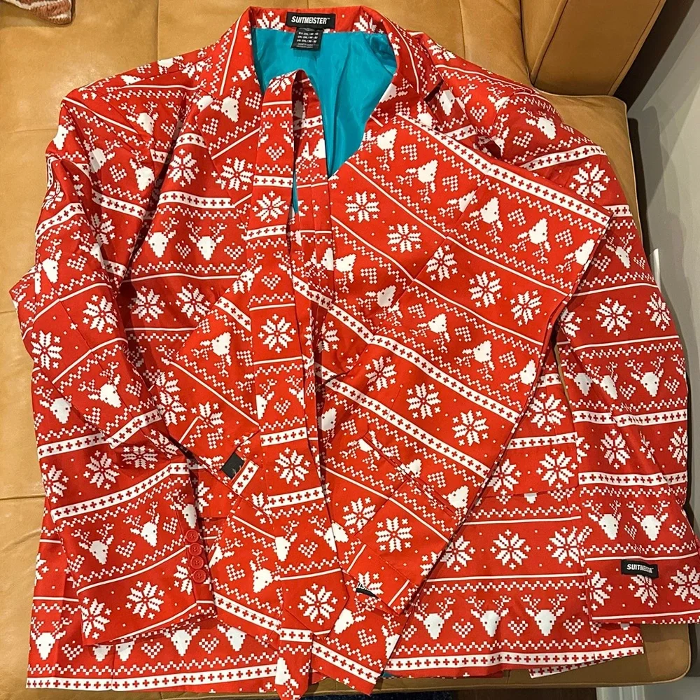Festive Red and White Snowflake Jacket - Picture 1 of 1
